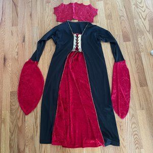 Rubies Gothic Vampiress Dress and Collar Girls Medium Size 8-10 for 5-7 Year Old